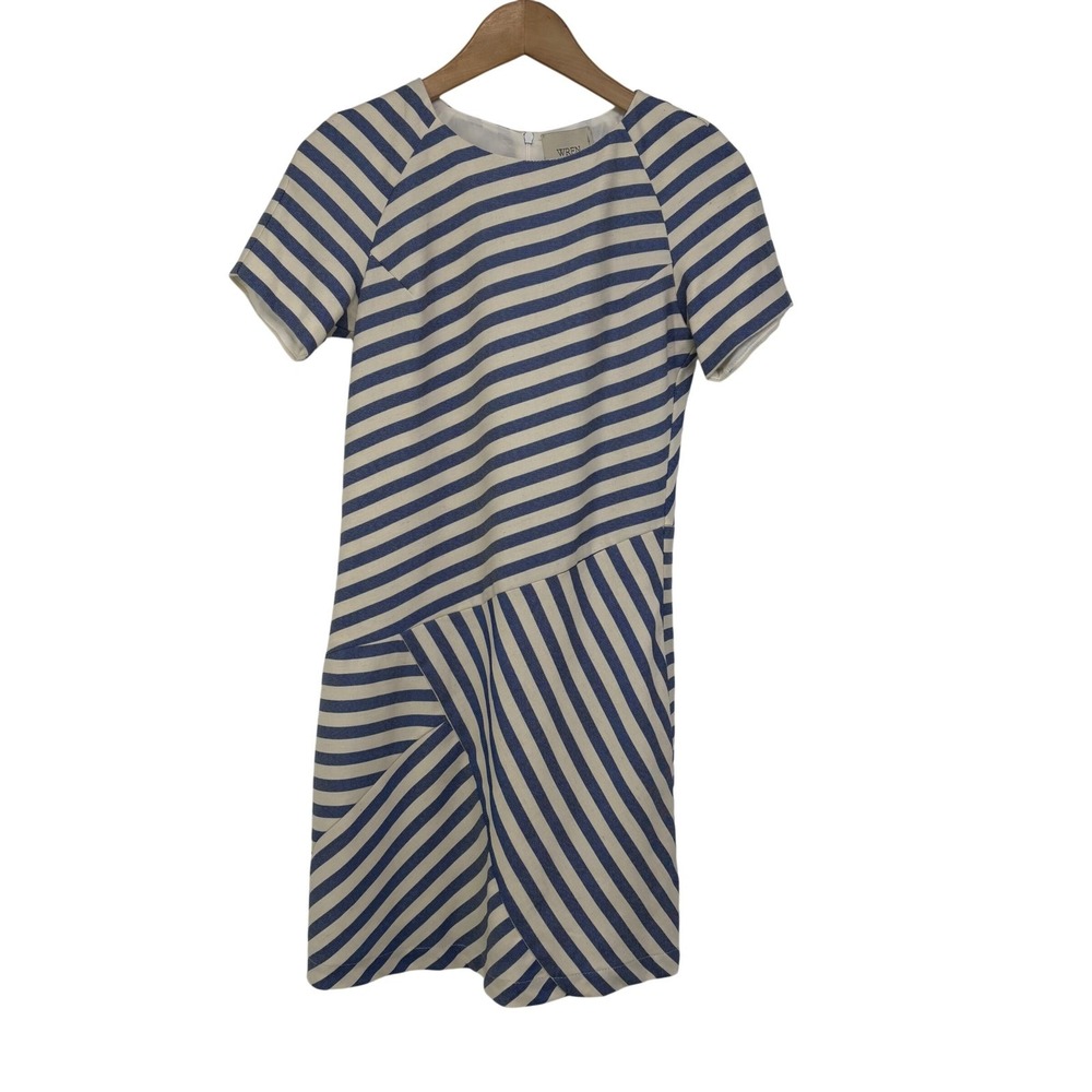 Wren Womens Silk Woven Nautical Mini Dress Size M Preppy Resort Made in USA NEW